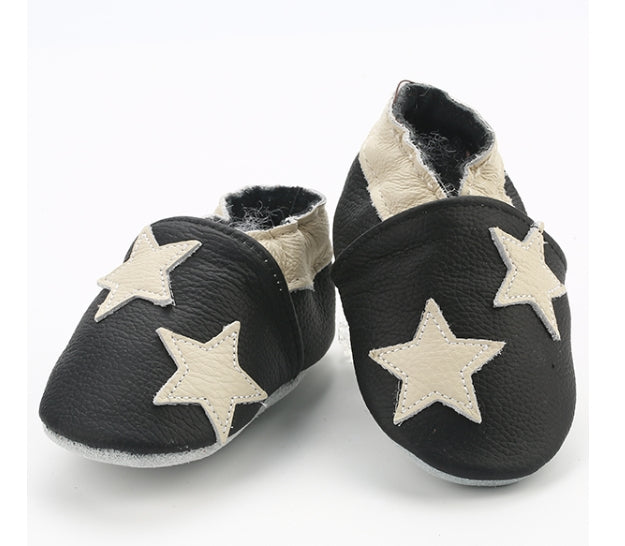 Chaussons cuir souple - Etoile